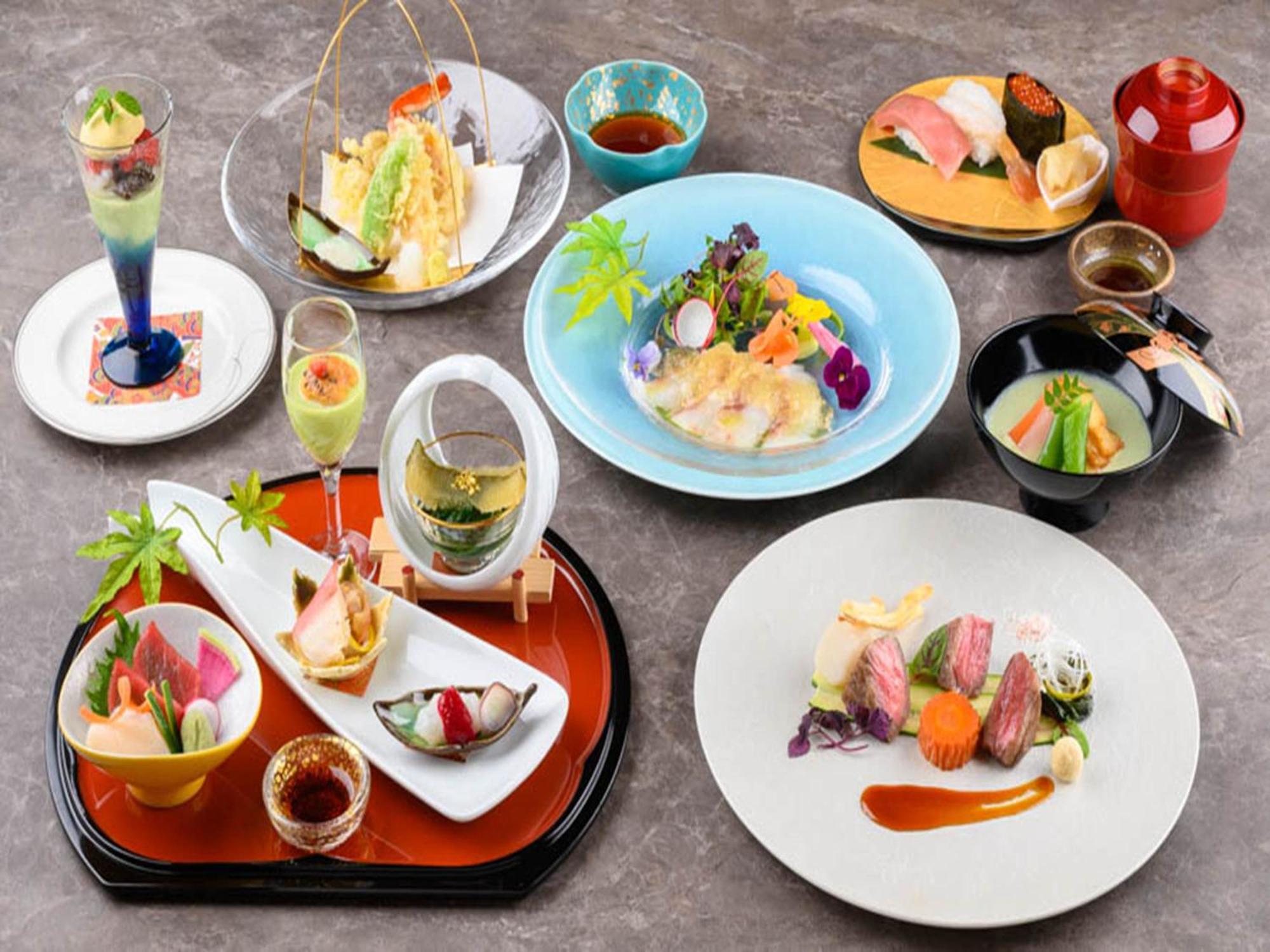 Shin Furano Prince Hotel Exteriér fotografie A selection of French-influenced Japanese cuisine